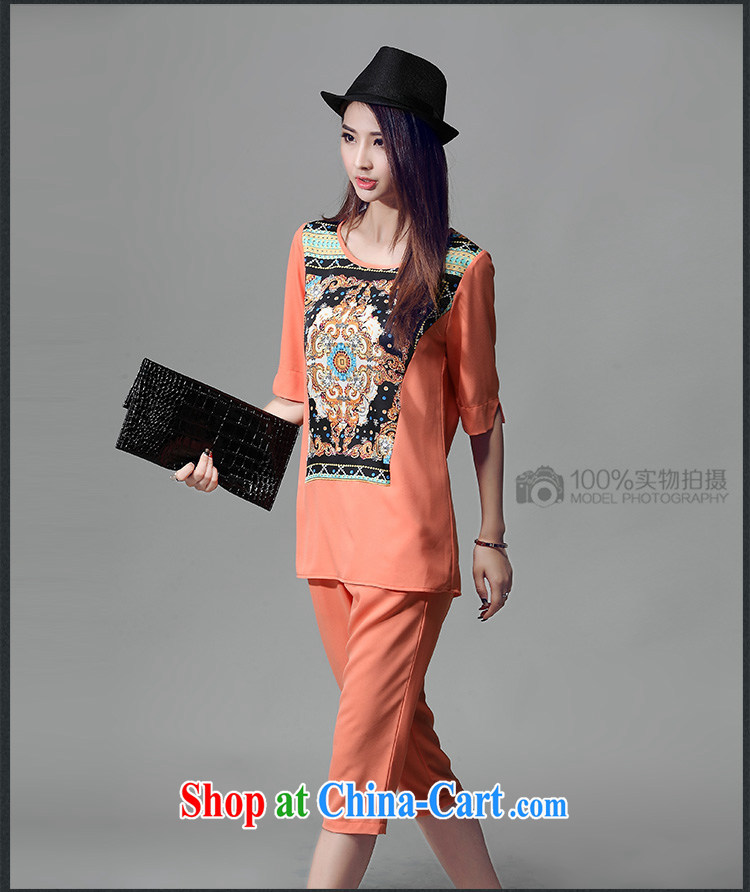 In 2015 a new, female summer wear large, female retro Ethnic Wind stamp kit two-piece short sleeve T-shirt girl V 8005 orange 4 XL pictures, price, brand platters! Elections are good character, the national distribution, so why buy now enjoy more preferential! Health
