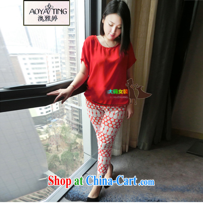 o Ya-ting 2015 New, and indeed increase, female summer thick girls with graphics thin short-sleeve T-shirt + 9 Trouser press kit picture Red two-piece 4 XL recommends that you 160 - 180 jack, O Ya-ting (aoyating), online shopping