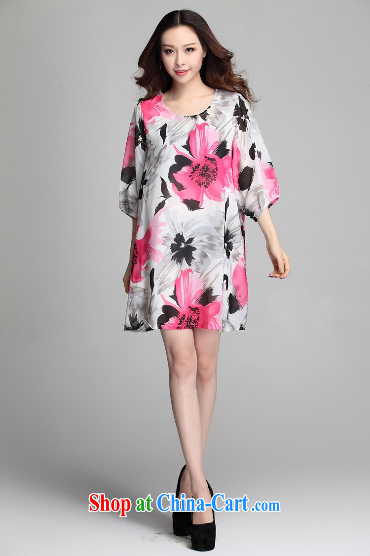 Cherry, Butterfly Spring 2015 new Korean version 5 cuff bubble sleeve loose the code dresses the flowers stamp skirt red XL pictures, price, brand platters! Elections are good character, the national distribution, so why buy now enjoy more preferential! Health
