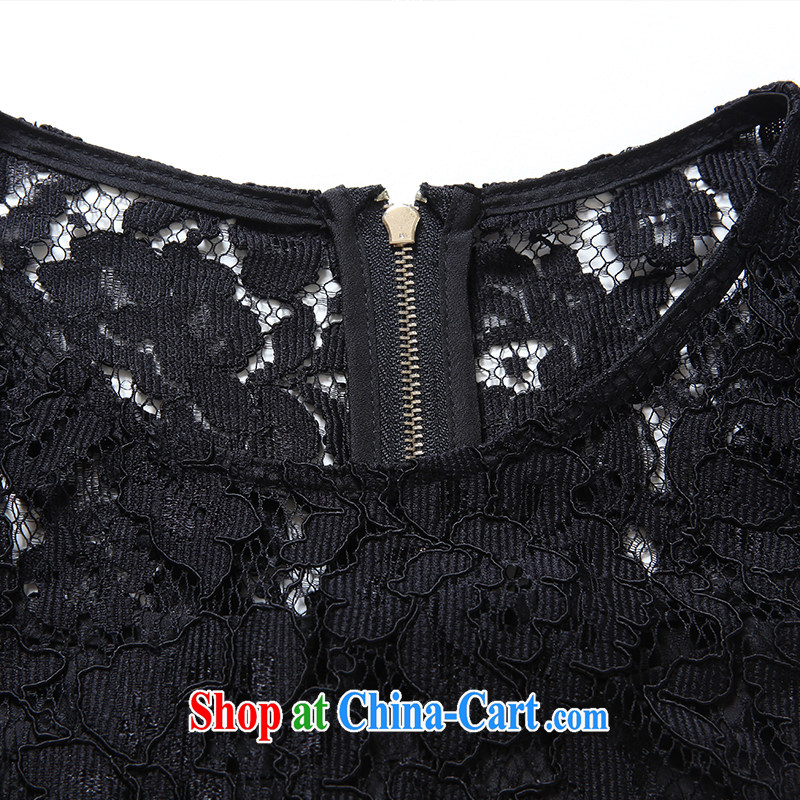 The Connie was a high-end European and American fare is indeed increasing, female 200 Jack mm thick summer 2015 New Style stamp short-sleeved lace dresses G 692 black XXXL, Connie dreams, shopping on the Internet