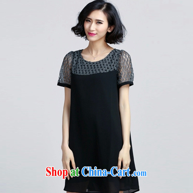 Advisory Committee's dream summer 2015 new thick MM XL female loose video thin lace stitching snow-woven dresses 8527 black XXXXL, advisory committee of a dream, and shopping on the Internet