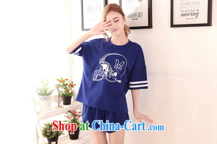 The code is female sports package thick MM summer thick sister 200 Jack MOM summer leisure and stylish two-piece 5627 blue XXXL pictures, price, brand platters! Elections are good character, the national distribution, so why buy now enjoy more preferential! Health