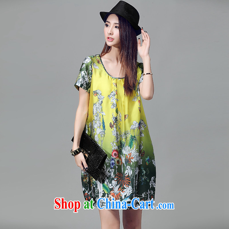 and the United States, would the Code women mm thick video cultivating thin, 2015 summer new , the fat and loose short-sleeved stamp-yi skirt W 2055 XXL suit, the US could (RIUMILVE), online shopping