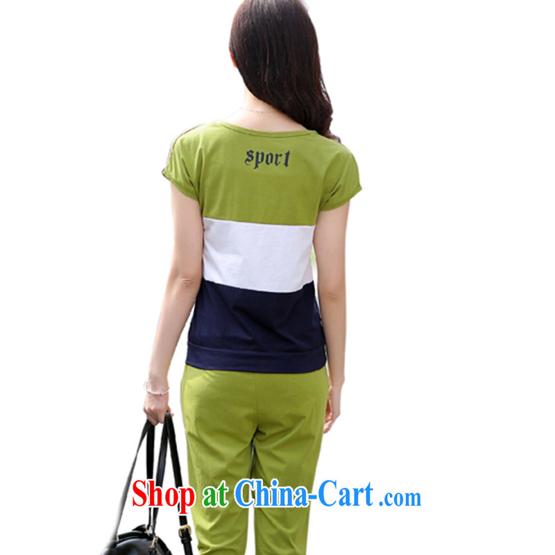 Feng Mya 2015 summer, short-sleeved female T pension loose the Code women sport and leisure suite 9005 army green XXL, maple, and shopping on the Internet