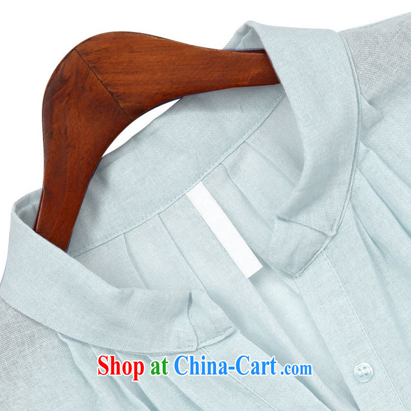Indeed the Borneo summer fat sister and indeed increase the cotton shirt summer MOM T-shirt with the Code women mm thick summer light blue XXXL, as well as color sinks (Qsehui), shopping on the Internet