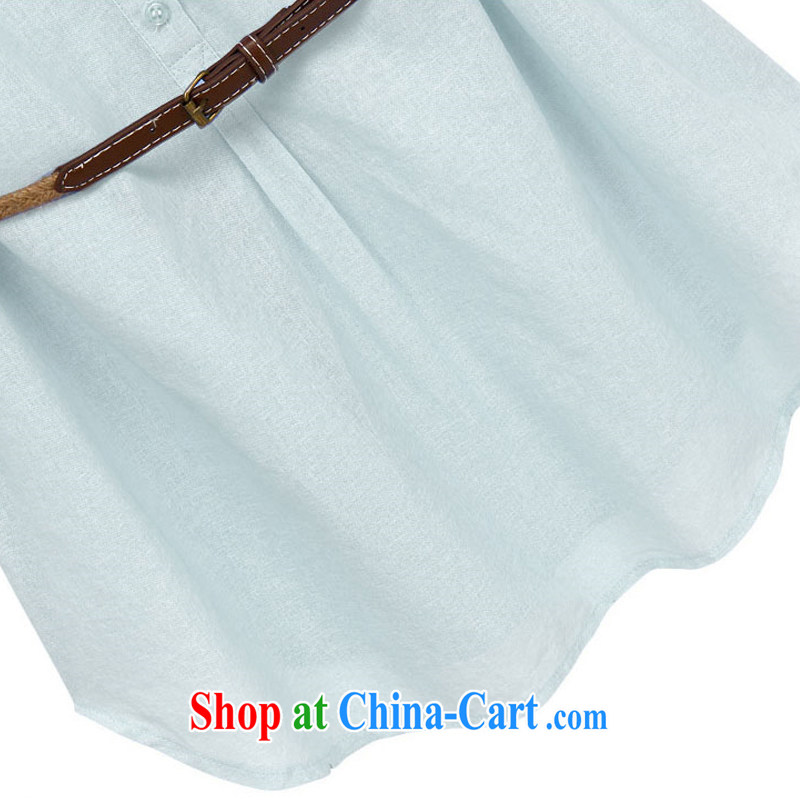 Indeed the Borneo summer fat sister and indeed increase the cotton shirt summer MOM T-shirt with the Code women mm thick summer light blue XXXL, as well as color sinks (Qsehui), shopping on the Internet