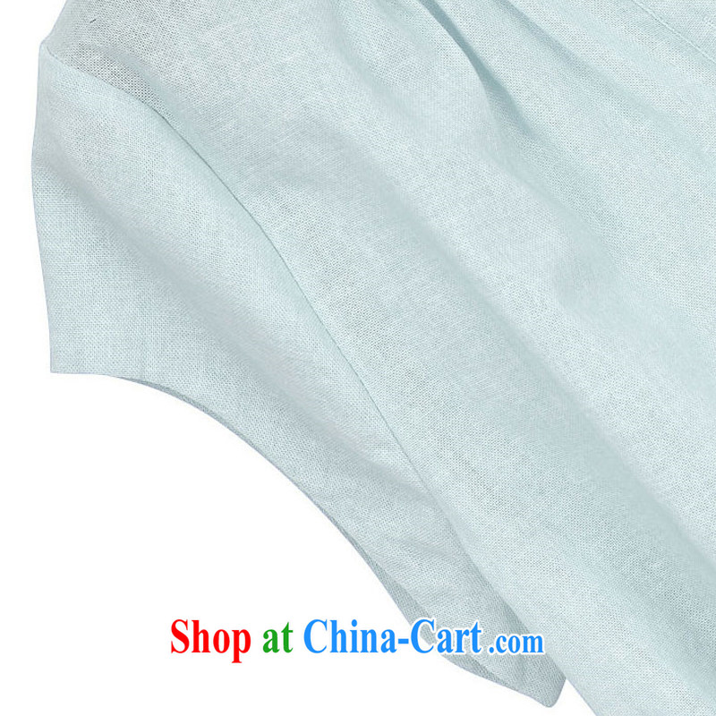 Indeed the Borneo summer fat sister and indeed increase the cotton shirt summer MOM T-shirt with the Code women mm thick summer light blue XXXL, as well as color sinks (Qsehui), shopping on the Internet