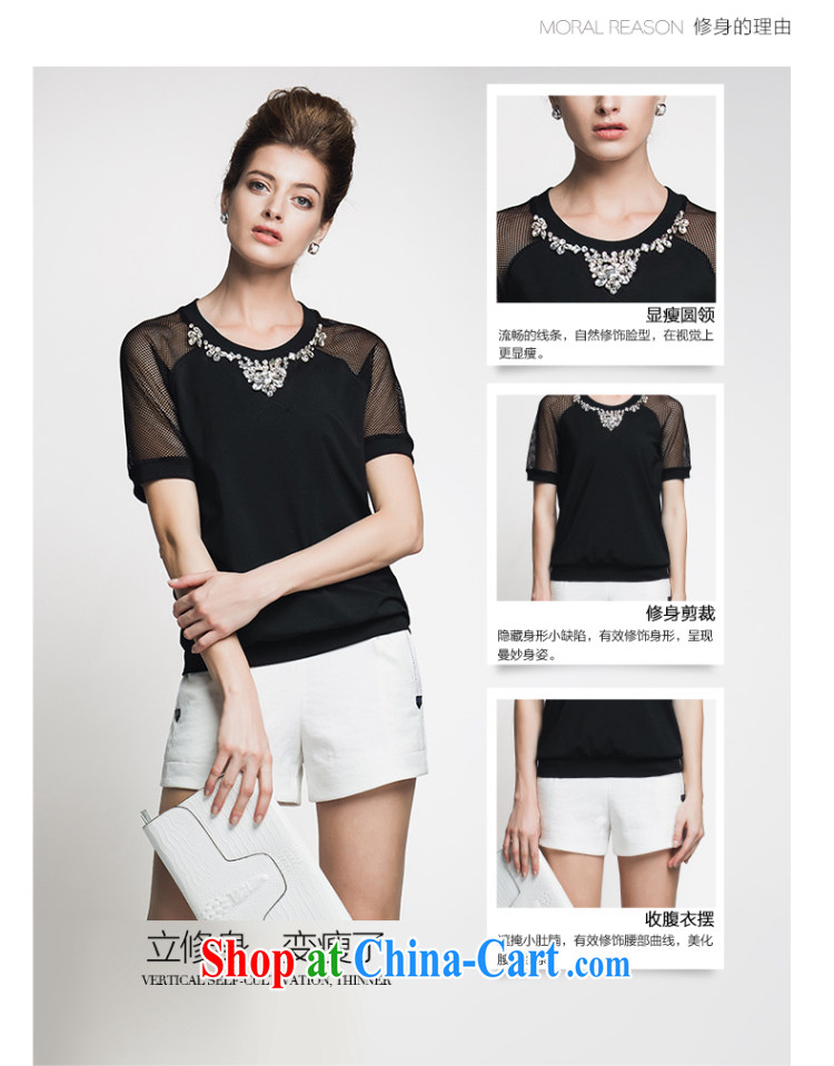 Slim, Mr Big, female 2015 summer new thick mm fashion collar pin Pearl short-sleeve shirt T female 952153945 black 6 XL pictures, price, brand platters! Elections are good character, the national distribution, so why buy now enjoy more preferential! Health