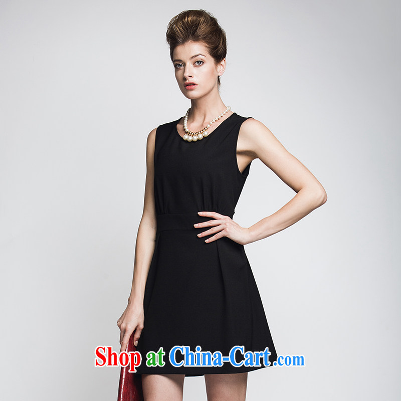 The Mak is the women's clothing 2015 summer new thick mm fashion style beauty short-sleeved dress 952104152 black 2 XL