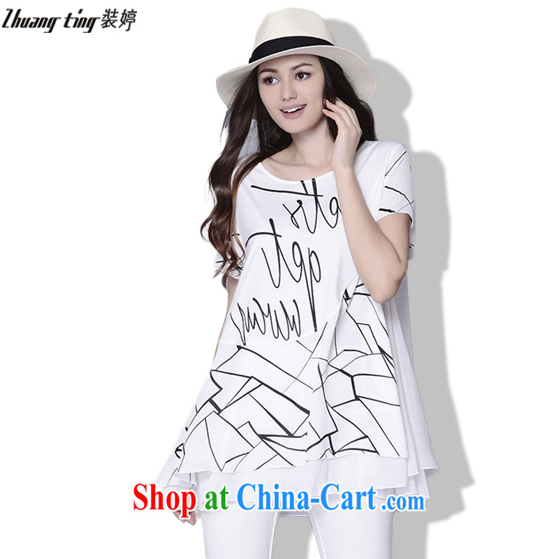 The Ting fat people graphics thin 2015 summer new, focused on Europe and 100 mm on the Code women's clothing and indeed increase loose short-sleeved dresses TP 90 black 4 XL, Ting (zhuangting), and shopping on the Internet