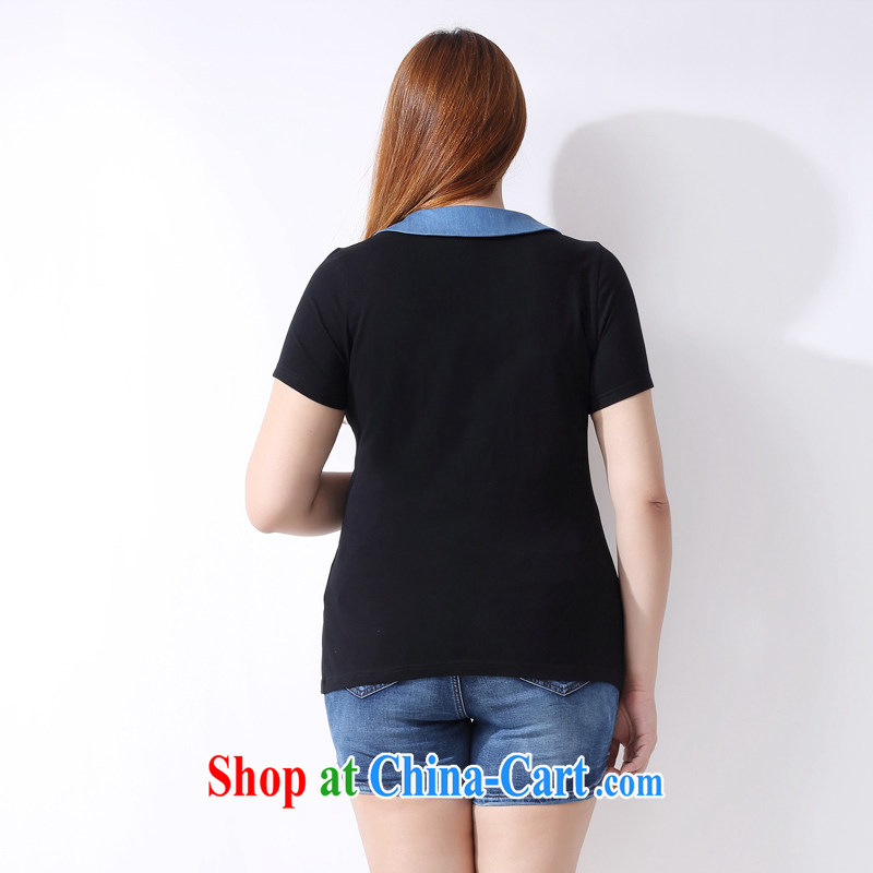 The more major, female 2015 spring and summer finery and thick MM the aging 100 ground graphics thin over short-sleeved shirt T female A 3761 black 3 XL, the multi-po, Miss CHOY So-yuk (CAIDOBLE), online shopping