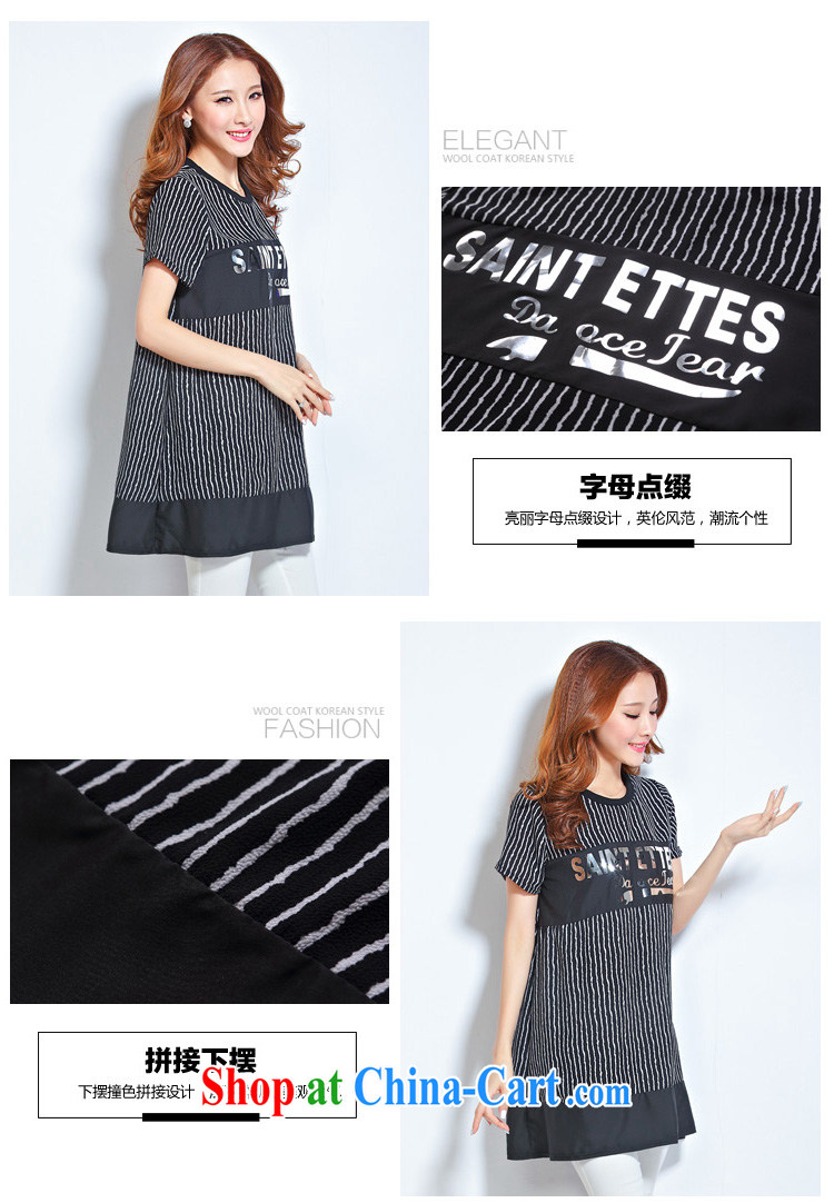 flower girl Isabelle summer 2015 new Korean leisure streaks letters thick MM larger graphics thin short-sleeve dress girls D 1769 black 4XL pictures, price, brand platters! Elections are good character, the national distribution, so why buy now enjoy more preferential! Health