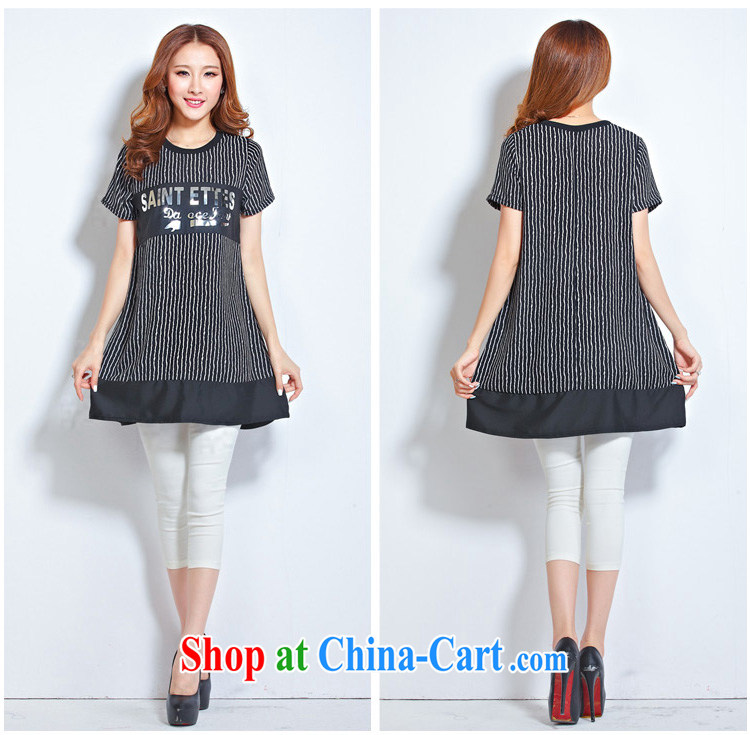 flower girl Isabelle summer 2015 new Korean leisure streaks letters thick MM larger graphics thin short-sleeve dress girls D 1769 black 4XL pictures, price, brand platters! Elections are good character, the national distribution, so why buy now enjoy more preferential! Health