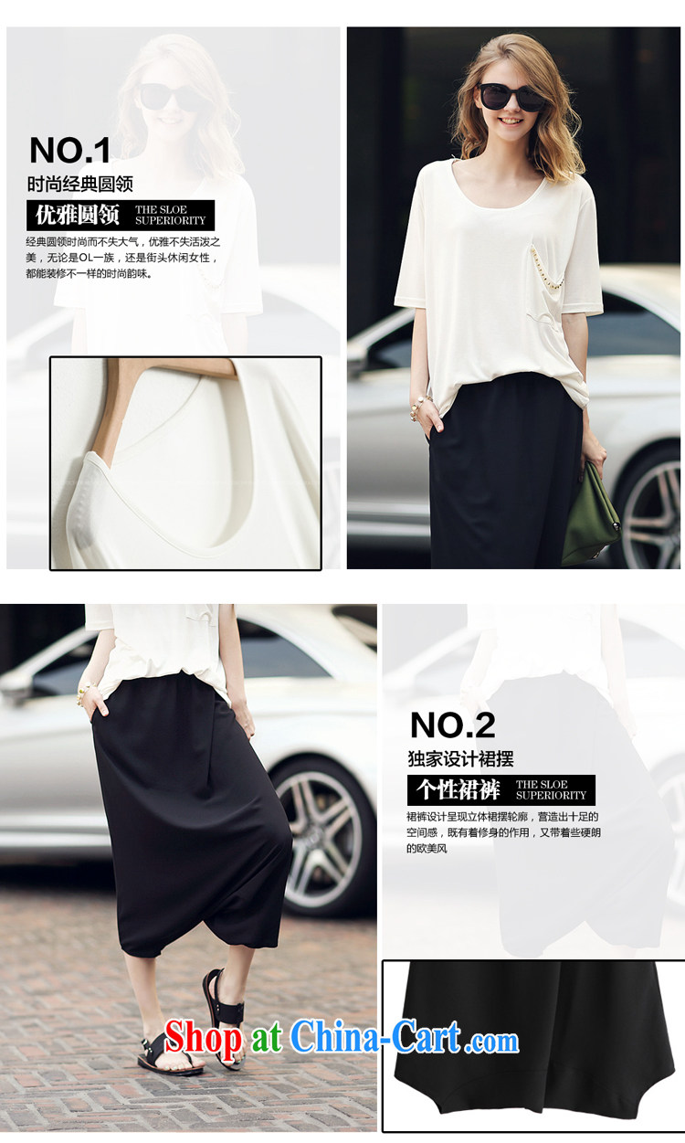 Hong Kong Honey Love 2015 summer new loose the Code women short sleeve shirt T leisure 7 dress pants female Two-piece Sport Kits white + Black XXXXXL 200 recommendations within Jack pictures, price, brand platters! Elections are good character, the national distribution, so why buy now enjoy more preferential! Health
