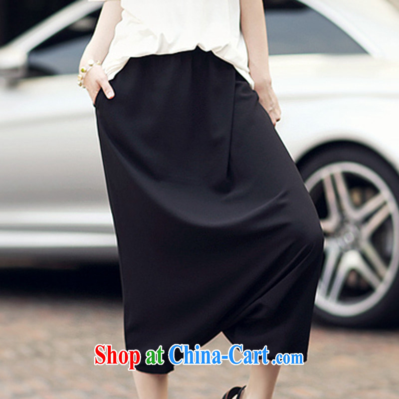 Fragrant Honey Love 2015 summer new loose larger female short-sleeved shirt T leisure 7 dress pants female Two-piece Sport Kits white + Black XXXXXL 200 recommendations within jack, the Hong Kong Love Honey (XIANGAIMI), shopping on the Internet