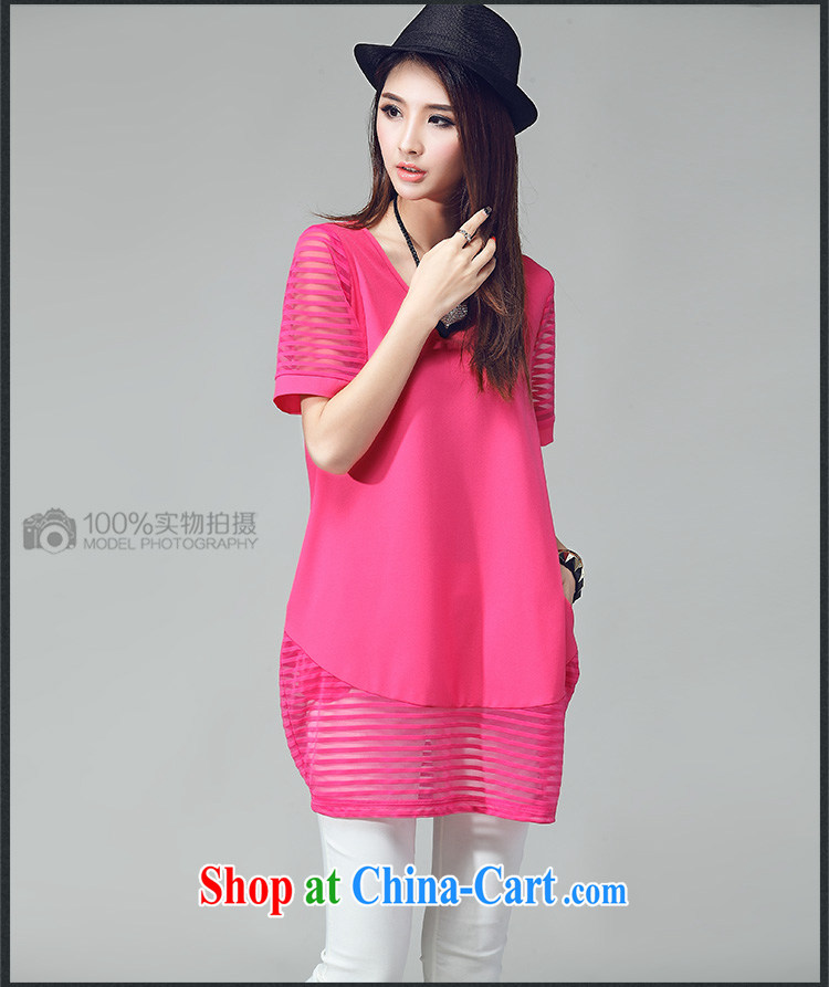 Jade Ms Audrey EU SIA 2015 new large, female summer short-sleeved stitching the root dress simple T-shirt shirt female Y 2039 rose red 4 XL (160 - 180 ) jack pictures, price, brand platters! Elections are good character, the national distribution, so why buy now enjoy more preferential! Health