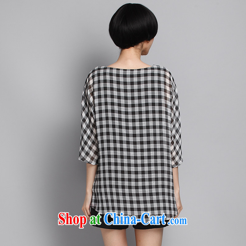 Mephidross has long honey, large, female summer 2015 new Snow woven shirts female Korean 100a classic checkered thick MM loose the code T pension picture color 5 XL Mephitic economy Honey (MENTIMISI), online shopping