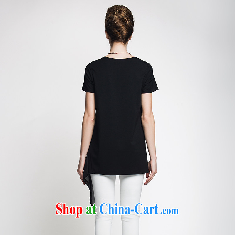 The Mak is the female 2015 summer new, thick mm stylish asymmetrical, with a short-sleeved shirt T female 952153928 black 6 XL, former Yugoslavia, Mak, and shopping on the Internet