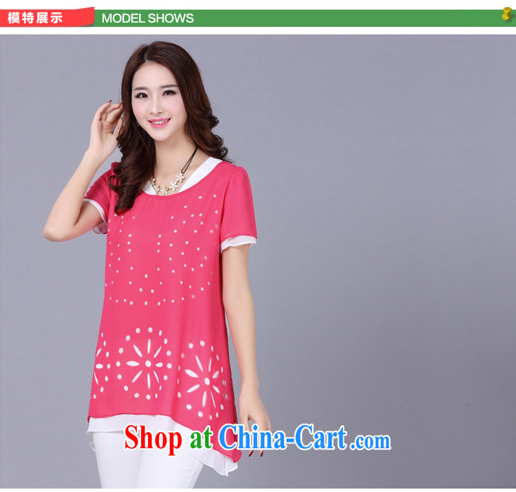 Shin Sung-2015 summer new thick mm stylish graphics thin ice woven shirts Korean version of the greater, female, long, short-sleeved knocked color stitching snow solid woven shirts of 8612 red 4 XL (180 - 200 ) jack pictures, price, brand platters! Elections are good character, the national distribution, so why buy now enjoy more preferential! Health