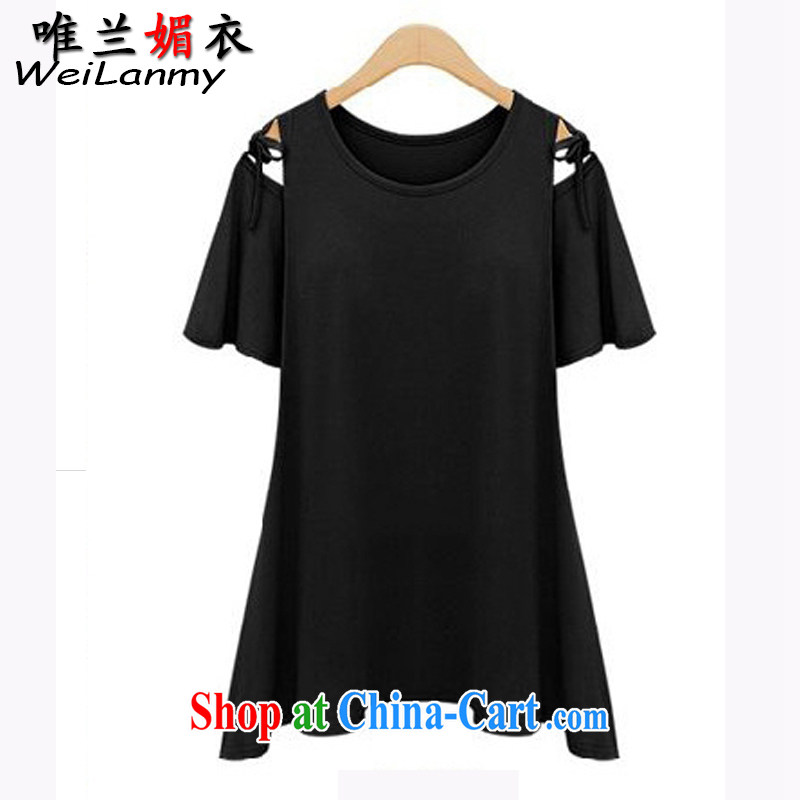 Only LAN Mei Yi 2015 King, female 200 Jack The obesity MM Summer in Europe and a short-sleeved T-shirt solid fat sister T increased pension 98,122 black 3 XL, only LAN Mei Yi (WeiLanmy), online shopping