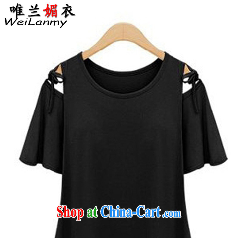 Only LAN Mei Yi 2015 King, female 200 Jack The obesity MM Summer in Europe and a short-sleeved T-shirt solid fat sister T increased pension 98,122 black 3 XL, only LAN Mei Yi (WeiLanmy), online shopping