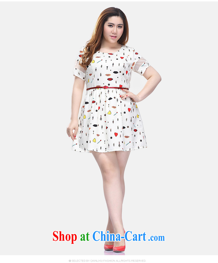 Slim LI Sau 2015 summer new, larger female stamp the root yarn stitching short-sleeved video thin dresses Q 7526 blue 4 XL pictures, price, brand platters! Elections are good character, the national distribution, so why buy now enjoy more preferential! Health