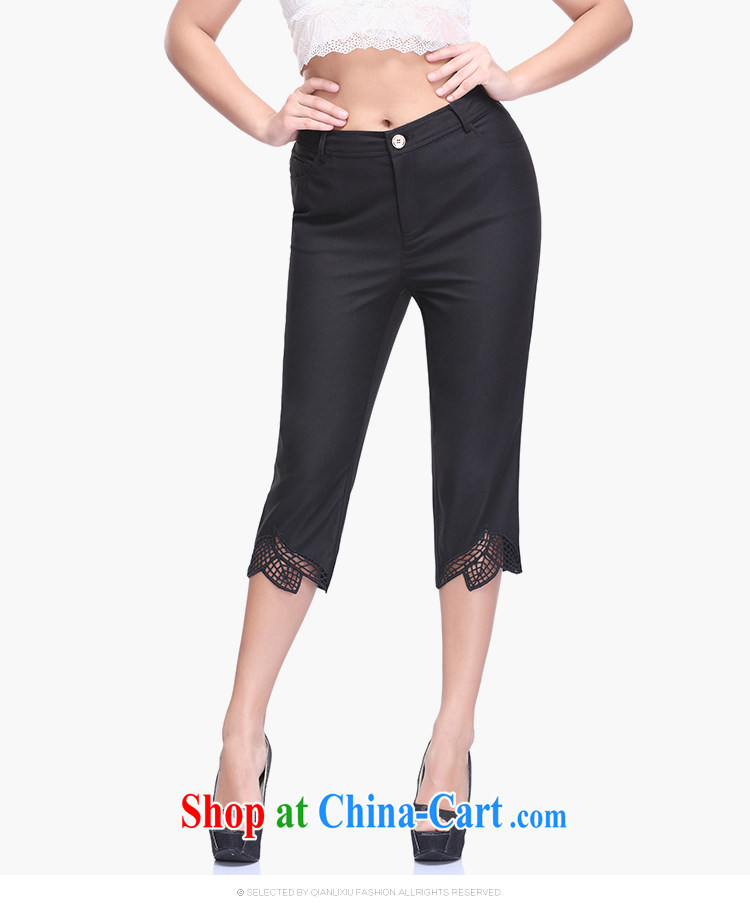 Slim LI Sau 2015 summer new, larger female Openwork leaf embroidered graphics thin 100 ground spring castor 7 pants Q 7513 black 36 pictures, price, brand platters! Elections are good character, the national distribution, so why buy now enjoy more preferential! Health