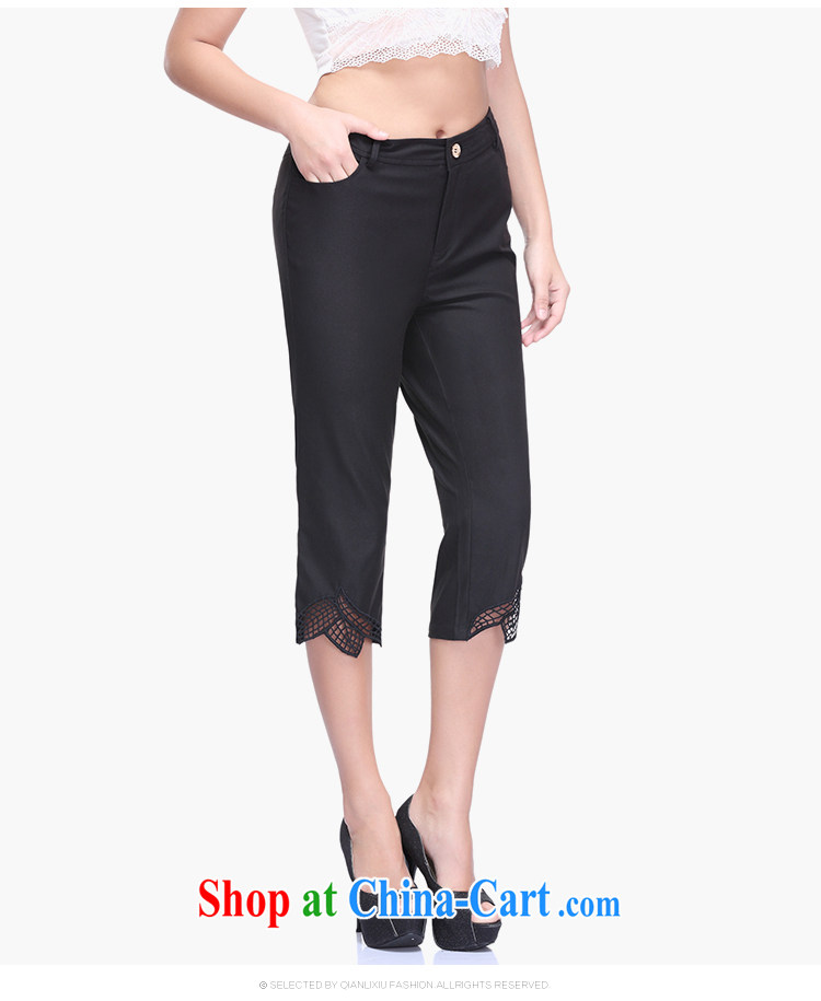 Slim LI Sau 2015 summer new, larger female Openwork leaf embroidered graphics thin 100 ground spring castor 7 pants Q 7513 black 36 pictures, price, brand platters! Elections are good character, the national distribution, so why buy now enjoy more preferential! Health