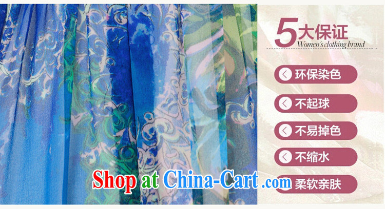 Beautiful believers 2015 new summer stamp larger female Silk Dresses summer sauna high waist silk panelled drill stamp long V-neck blue XXXXL pictures, price, brand platters! Elections are good character, the national distribution, so why buy now enjoy more preferential! Health