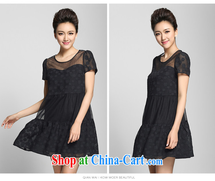 Pre-sale slim, Mr Big, female 2015 summer new thick mm stylish jacquard graphics thin short-sleeved dress 952103104 black 3 XL pictures, price, brand platters! Elections are good character, the national distribution, so why buy now enjoy more preferential! Health