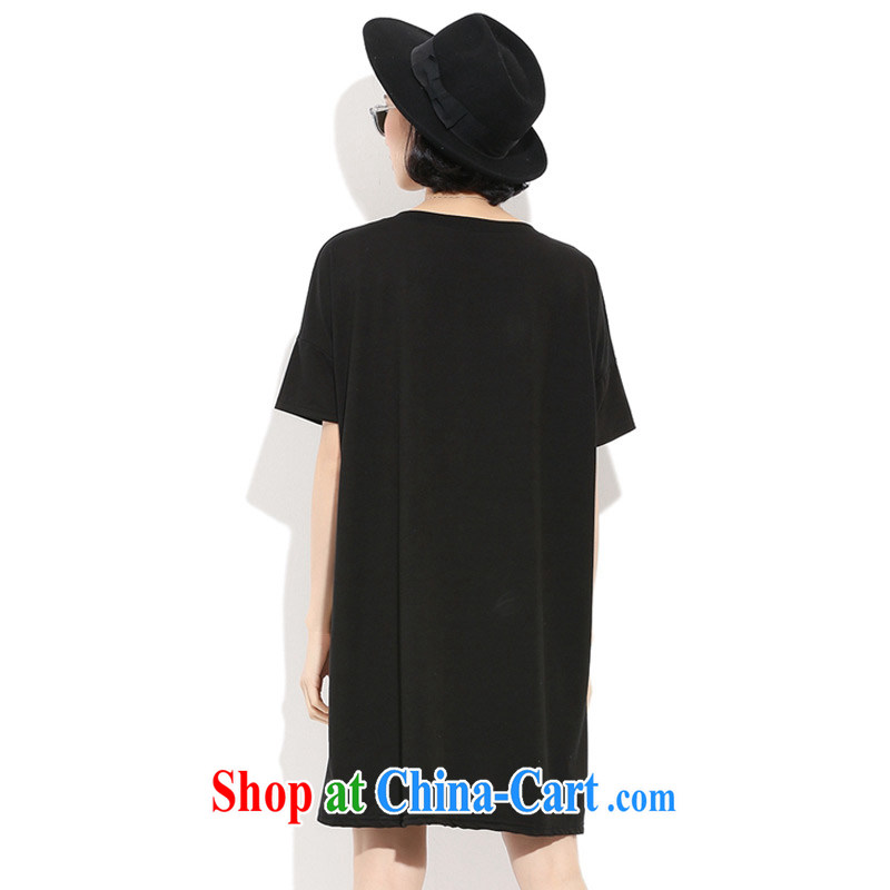 Director of the Advisory Committee 2015 summer new loose video thin and thick XL women mm thick, long, short-sleeved T-shirt-skirt black relaxed, code, made the Advisory Committee (mmys), online shopping