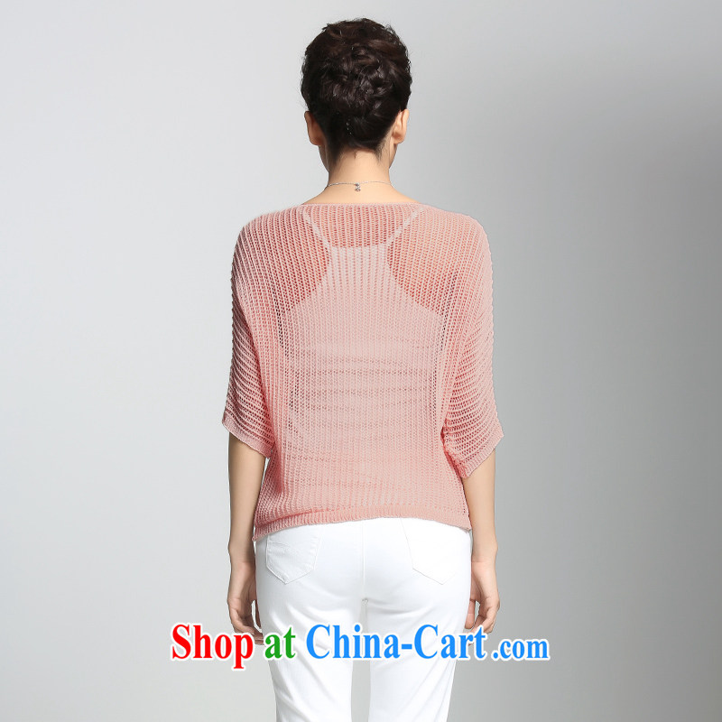 Pre-sale slim, Mr Big, female 2015 summer new thick mm stylish Pearl-bat sleeves knitted T pension female 952363291 pink 3XL, former Yugoslavia, Mak, and shopping on the Internet