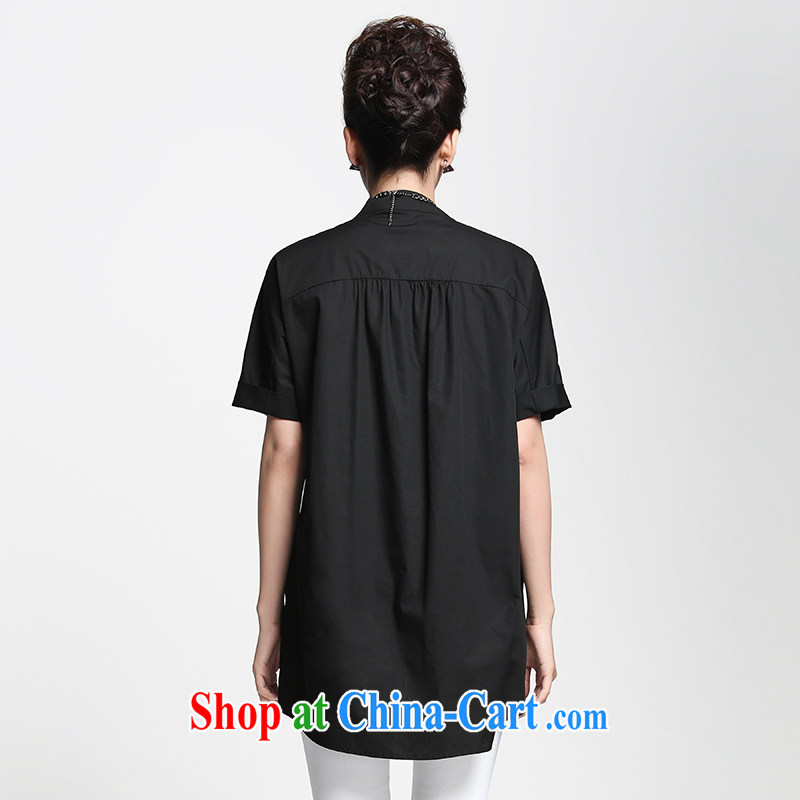 The Mak is the female 2015 summer new thick mm stylish front short, long, with shirt 952013243 black 6 XL, former Yugoslavia, Mak, and shopping on the Internet