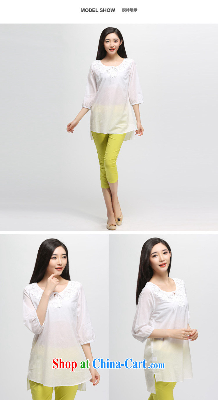 Water of Korean women's clothing 2015 summer new thick mm 7 cuffs, long T pension female cotton S XK 15 4930 white XXL pictures, price, brand platters! Elections are good character, the national distribution, so why buy now enjoy more preferential! Health