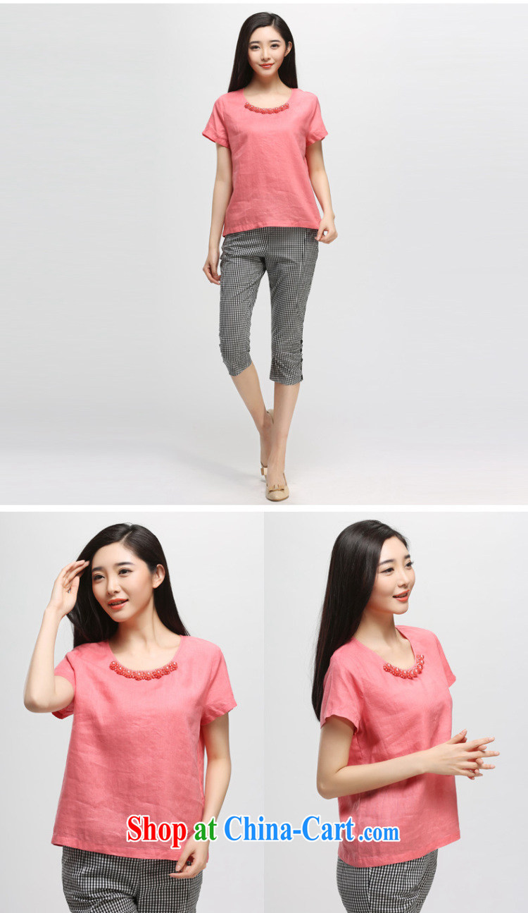 Water by 2015 summer new Korean version thick mm XL loose cotton Ma Pearl nails short-sleeve T-shirt S XK 15 5000 melon red XL pictures, price, brand platters! Elections are good character, the national distribution, so why buy now enjoy more preferential! Health