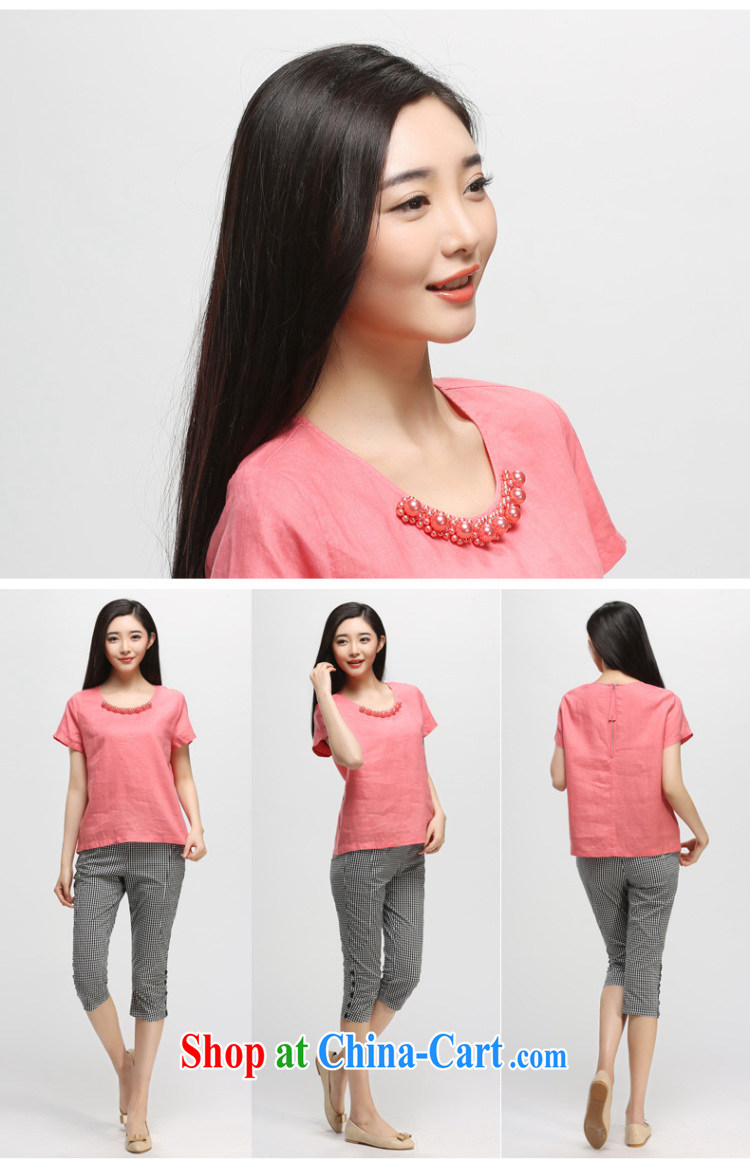 Water by 2015 summer new Korean version thick mm XL loose cotton Ma Pearl nails short-sleeve T-shirt S XK 15 5000 melon red XL pictures, price, brand platters! Elections are good character, the national distribution, so why buy now enjoy more preferential! Health
