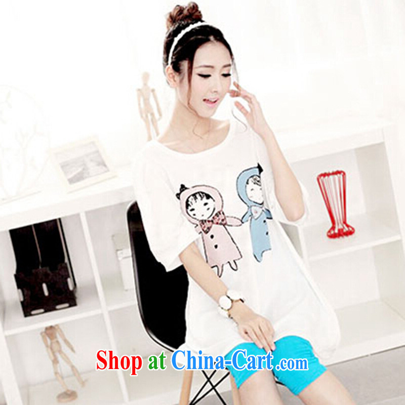 She concluded her card 2015 ladies' summer lady lovely relaxed round-collar graphics thin card stamp girls T-shirt short-sleeved white T-shirt solid T 766,359 white XL de Beauvoir card parties (SHAWADIKA), online shopping
