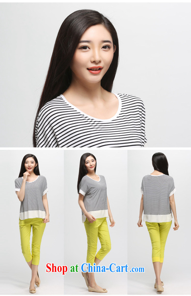 Water by female 2015 summer new Korean version mm thick loose bat sleeves T-shirt girl short-sleeved S XK 15 5036 black-and-white, XXL pictures, price, brand platters! Elections are good character, the national distribution, so why buy now enjoy more preferential! Health
