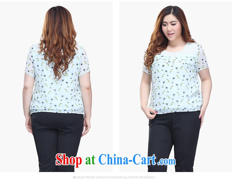 Slim LI Sau 2015 summer new, larger female round-collar stitching stamp kit and short-sleeved snow woven shirts T-shirt Q 7537 apricot 5 XL pictures, price, brand platters! Elections are good character, the national distribution, so why buy now enjoy more preferential! Health