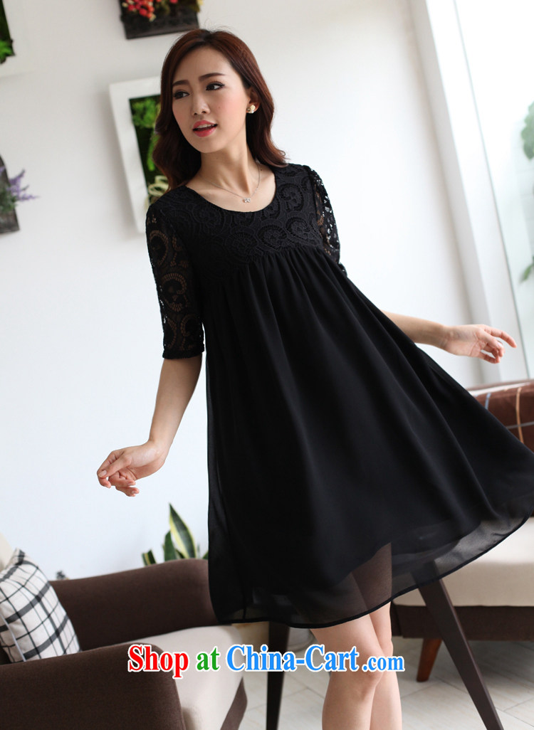 The sin the 2015 summer Korean version thick MM graphics thin large code female liberal 100 snow ground woven lace spell back dress black XXXL pictures, price, brand platters! Elections are good character, the national distribution, so why buy now enjoy more preferential! Health