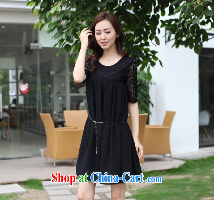 The sin the 2015 summer Korean version thick MM graphics thin large code female liberal 100 snow ground woven lace spell back dress black XXXL pictures, price, brand platters! Elections are good character, the national distribution, so why buy now enjoy more preferential! Health