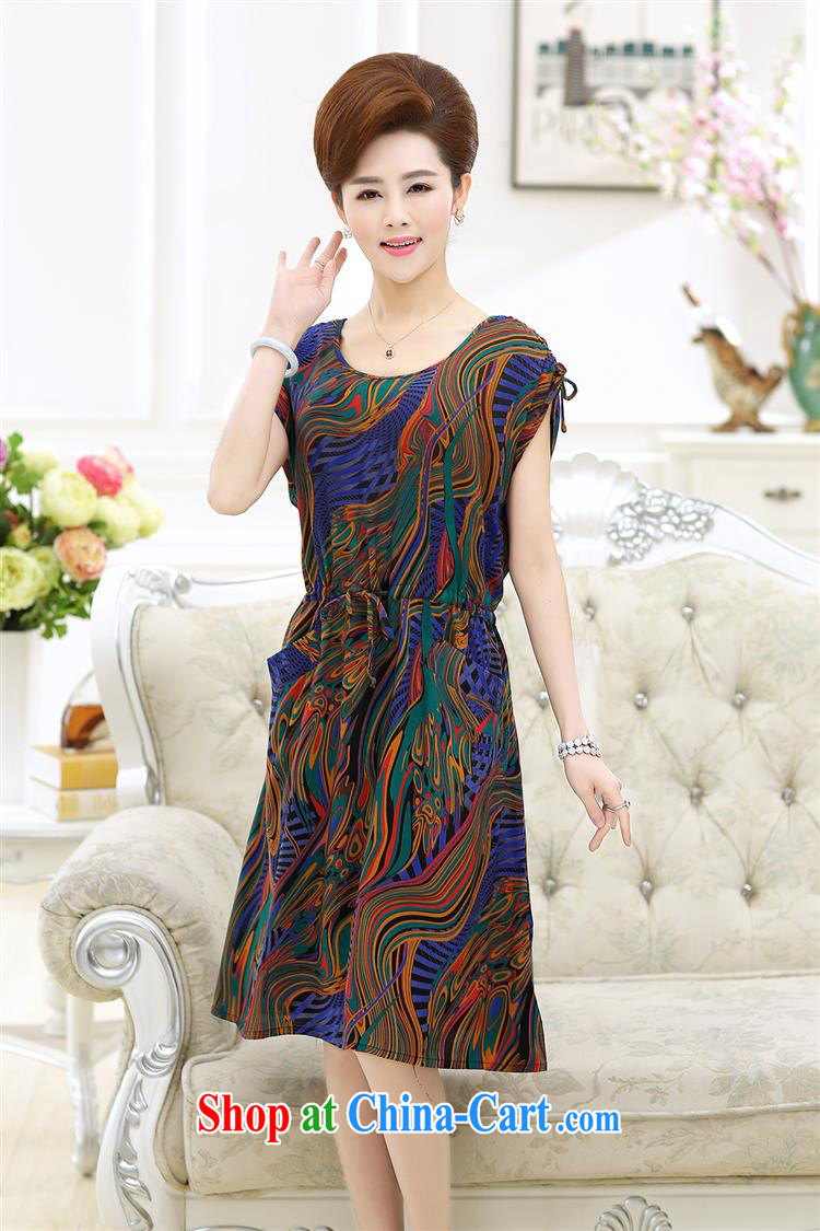 9 month dress * 2015 summer New Name Yuan temperament, older mom with natural population large, short-sleeved large dresses girls blue 7 color flower XXXL pictures, price, brand platters! Elections are good character, the national distribution, so why buy now enjoy more preferential! Health