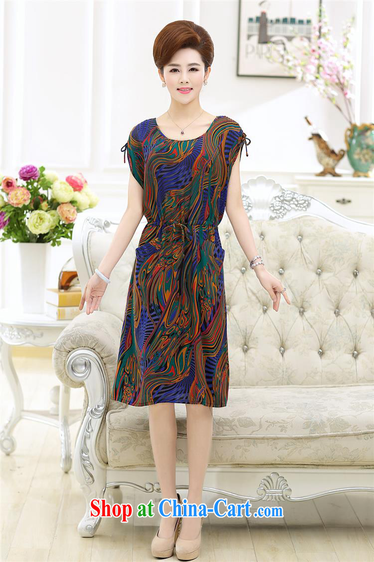 9 month dress * 2015 summer New Name Yuan temperament, older mom with natural population large, short-sleeved large dresses girls blue 7 color flower XXXL pictures, price, brand platters! Elections are good character, the national distribution, so why buy now enjoy more preferential! Health