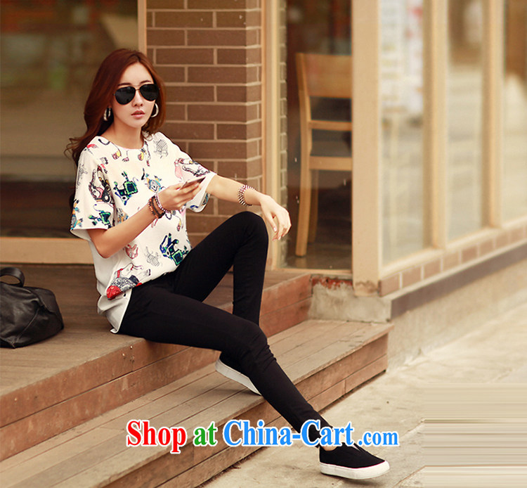 Moses honey 2015 summer new Korean fashion loose larger blouses snow woven stamp short sleeve female T pension DM 03 fancy XXL pictures, price, brand platters! Elections are good character, the national distribution, so why buy now enjoy more preferential! Health