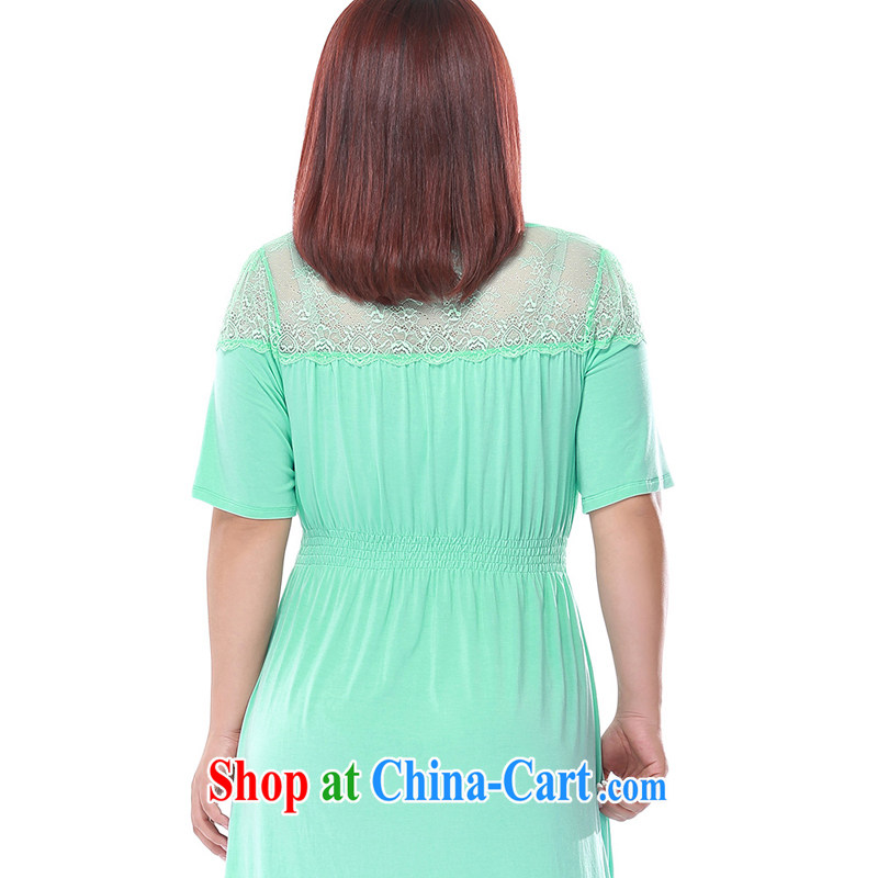 MSSHE XL girls 2015 new summer lace Stitching with elastic band waist home dresses 2709 mint green 4 XL, Msshe, shopping on the Internet