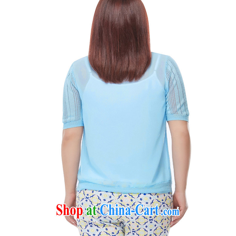 MSSHE XL girls 2015 new summer V-neck short-sleeve Openwork knitting cardigan 4147 black 4XL, Msshe, shopping on the Internet