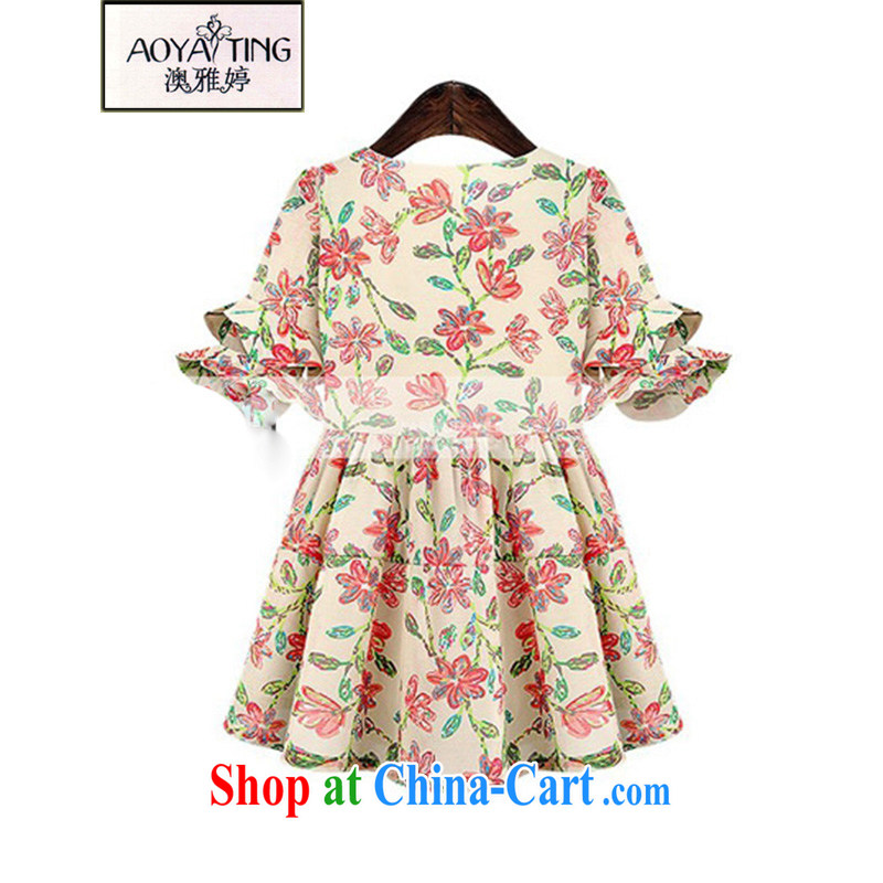 o Ya-ting 2015 summer New, and indeed increase, female fat mm video thin floral dress girls orange 5 XL recommends that you 175 - 200 jack, O Ya-ting (aoyating), online shopping