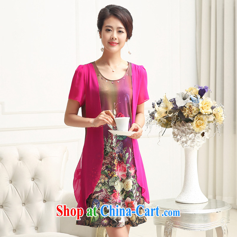 Yu Xiang Yu-na 2015 spring and summer new mother in the old code dress girls pink XXL 115 jack - 125 jack, Yu Hong-yeon (yuxiangyan), online shopping
