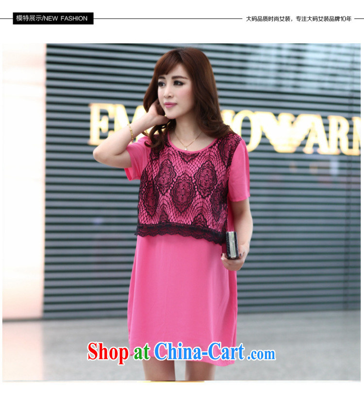 Morning would be 2015 summer new Korean version is indeed the XL women mm thick loose video thin round-collar short-sleeve hit color lace stitching snow-woven dresses of red 5 XL (180 - 200 ) jack pictures, price, brand platters! Elections are good character, the national distribution, so why buy now enjoy more preferential! Health