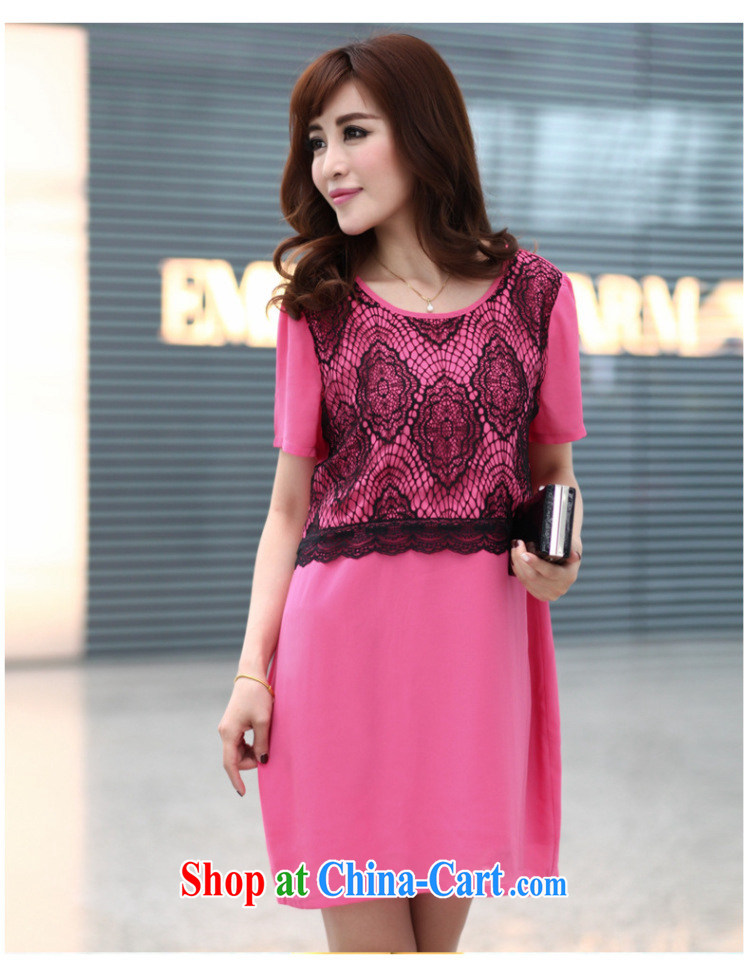 Morning would be 2015 summer new Korean version is indeed the XL women mm thick loose video thin round-collar short-sleeve hit color lace stitching snow-woven dresses of red 5 XL (180 - 200 ) jack pictures, price, brand platters! Elections are good character, the national distribution, so why buy now enjoy more preferential! Health